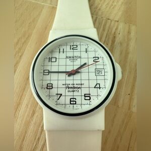 Vintage Armitron AWATCH white Swiss watch NEW BATTERY